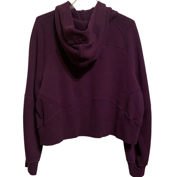 SOLD Lululemon Women's Scuba Hoodie Oversized Half-Zip Black Plum Sz M Cozy - Picture 4 of 6